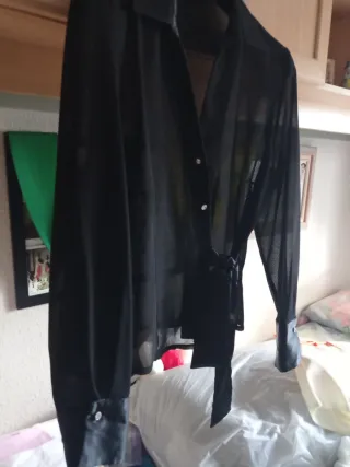 Camisa fiesta mujer negra