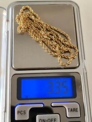 Cordón Salomónico de Oro de18k y 50cm.