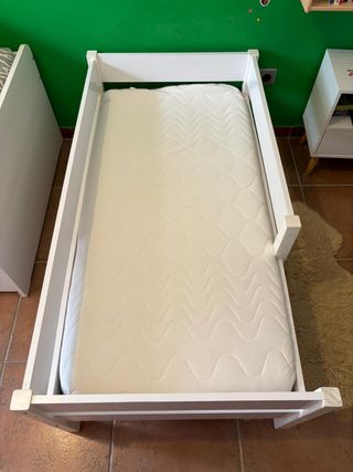 Cama Infantil Blanca 140x70 + Colchón