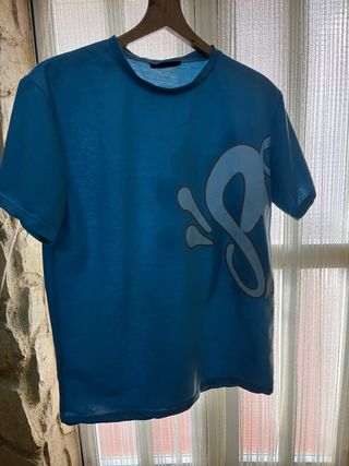 Camiseta Syna World Azul y Blanca Hombre