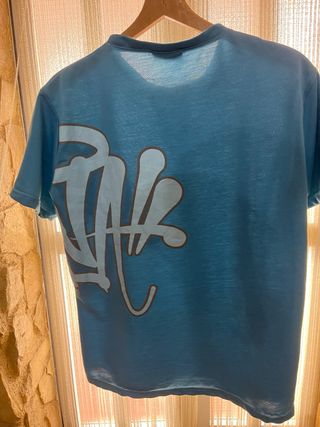 Camiseta Syna World Azul y Blanca Hombre
