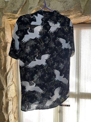 Camisa Japon Estampado Grullas Talla L
