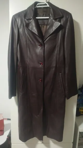Chaqueta Piel Larga Marrón Mujer Talla S
