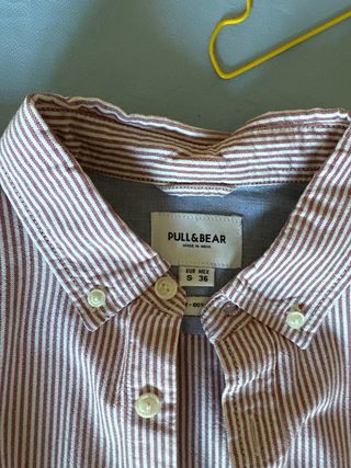 Camisa Pull&Bear Rayas Roja Talla S