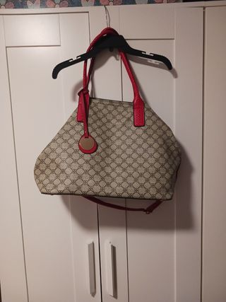 Bolso grande beige y rojo sin usar