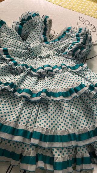 Vestido Sevillana Lunares Talla 6-8 Años