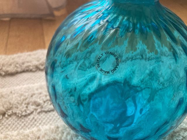Coppia vasi Venini Balloton blu/verde acqua