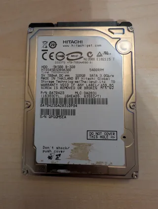 Hard Disk Hitachi 320 GB SATA 2.5 5400 RPM