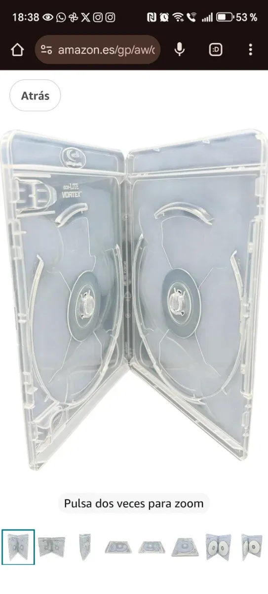 38 Fundas Blu-ray transparentes 2 discos