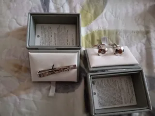 Set Gemelos y Pasador Corbata Plata