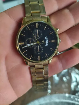 Reloj Geneva Negro y Dorado