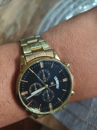 Reloj Geneva Negro y Dorado