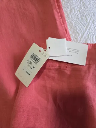 Pantalón Lino Rosa Woman Talla XL