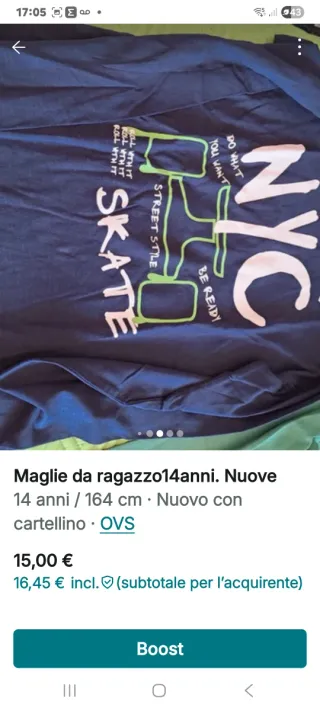 In blocco 4 capi con cartellino.14anni