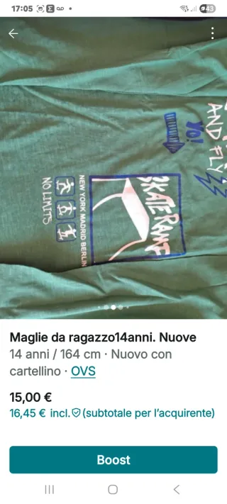 In blocco 4 capi con cartellino.14anni