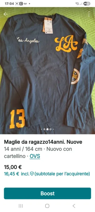 In blocco 4 capi con cartellino.14anni