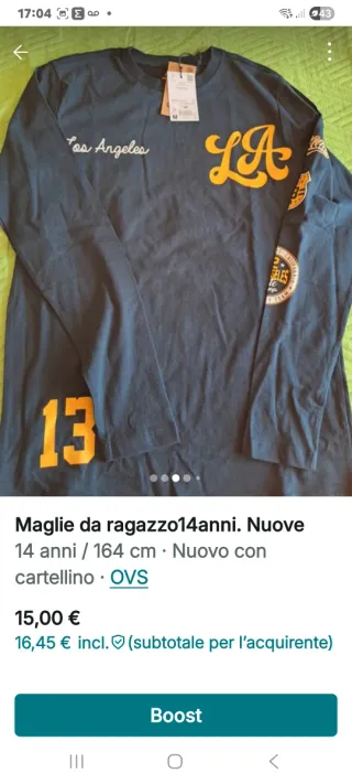 In blocco 4 capi con cartellino.14anni