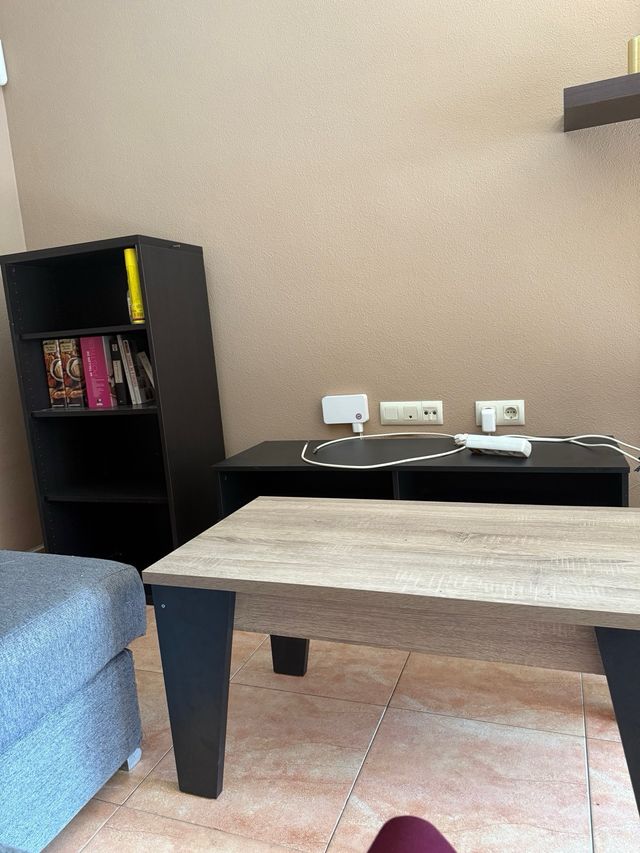 Mesa de centro madera y patas negras