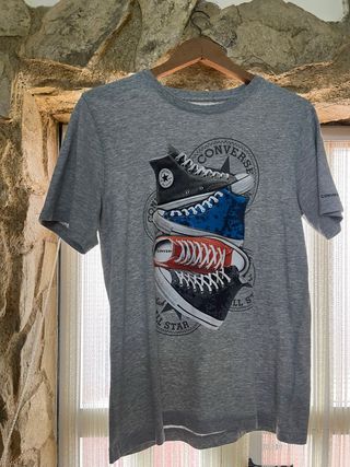 Camiseta Converse Hombre Gris Multicolor