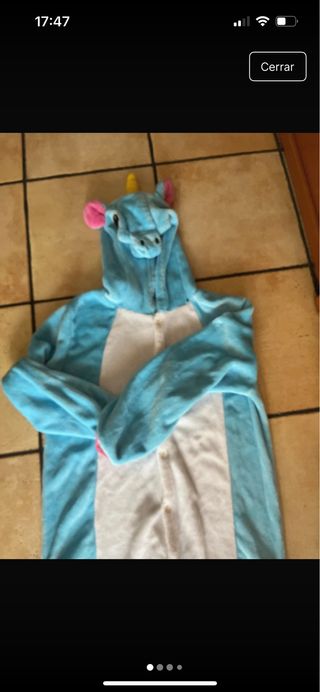 Disfraz unicornio azul talla única