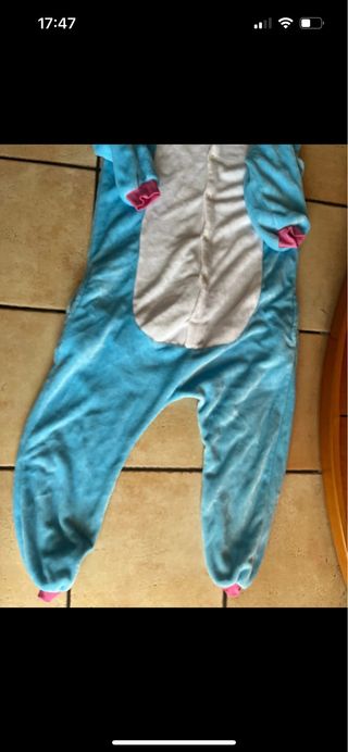 Disfraz unicornio azul talla única