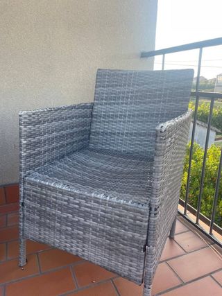 Coppia sedie rattan sintetico grigio
