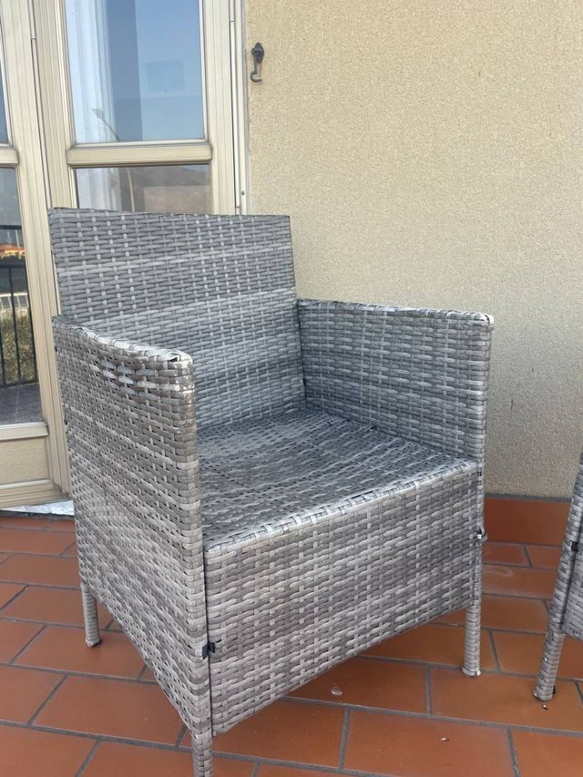 Coppia sedie rattan sintetico grigio
