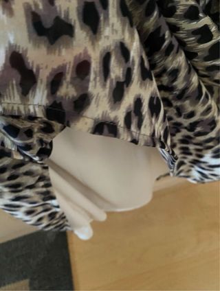 Vestido gasa manga larga estampado leopardo