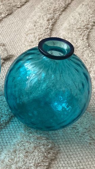 Vaso Venini Balloton Blu/Teal Vetro Murano