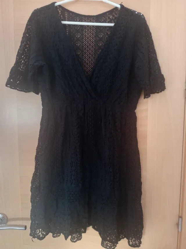 Vestido negro encaje talla única M/L