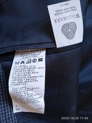 Americana Emidio Tucci Azul/Gris Talla 60
