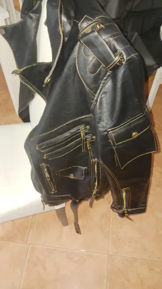 Chaqueta de cuero negra hombre Talla M