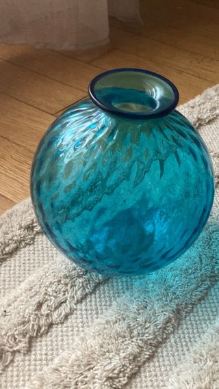 Vaso Venini Balloton Vetro Murano Blu Trasparente