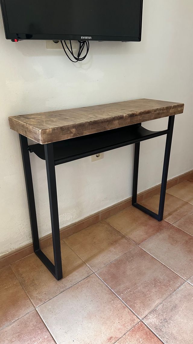 Mesa consola madera y metal