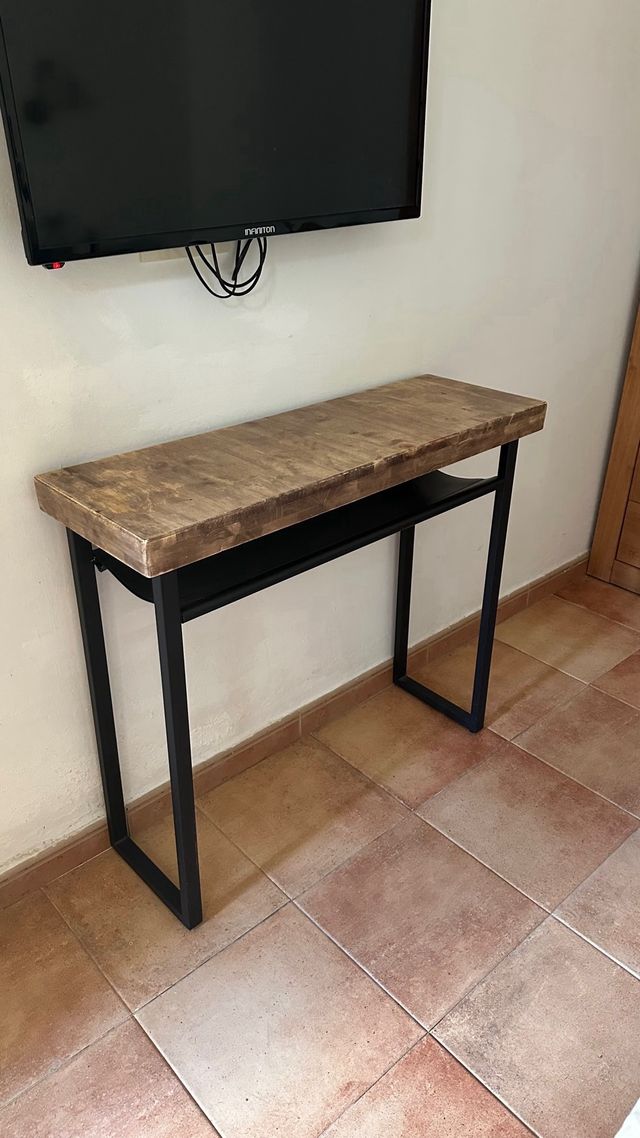 Mesa consola madera y metal