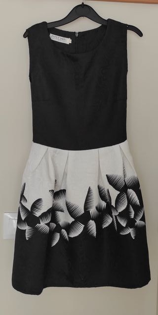 Vestido JUSTSTYLE Negro y Blanco Talla S