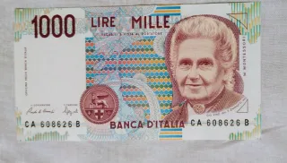 Lotto 5 banconote 1000 lire FDS Montessori