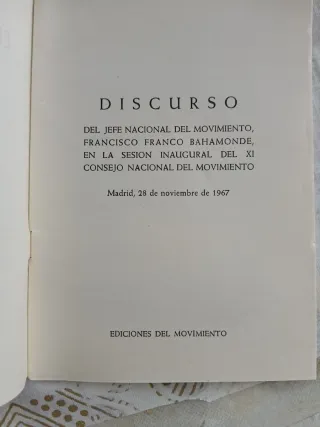 Discurso de Franco en el Consejo Nacional