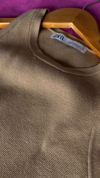 Top Zara punto marrón Talla XS