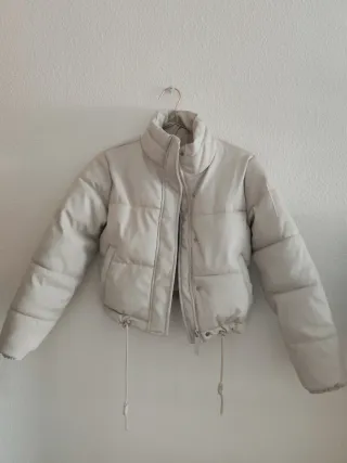 Cazadora polipiel acolchada beige XS