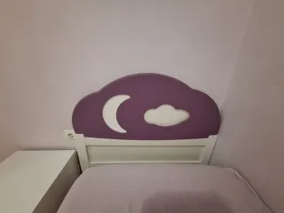 Cabecero infantil nube y mesita