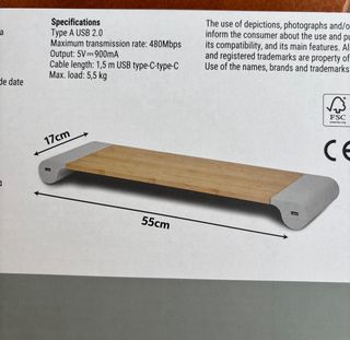 Soporte Monitor Bambú y Blanco