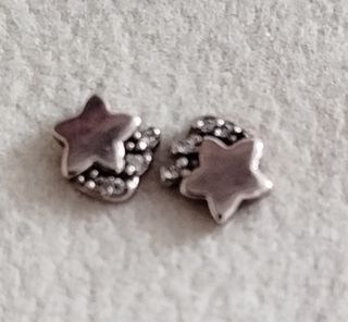 2 Pendientes/ piercing Pandora EstrellaFugaz Plata