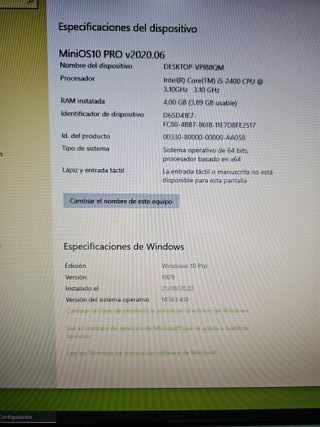 Ordenador HP Torre Negro/Plata