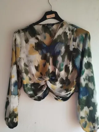 Blusa Zara Talla M Estampada