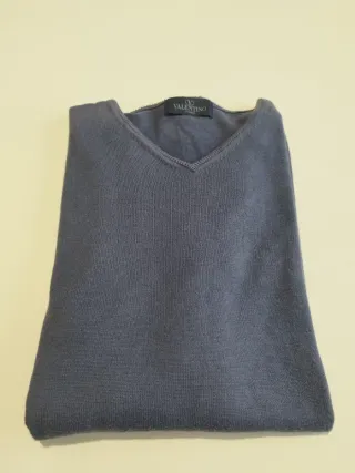 Maglione Valentino V-neck Cotone Blu