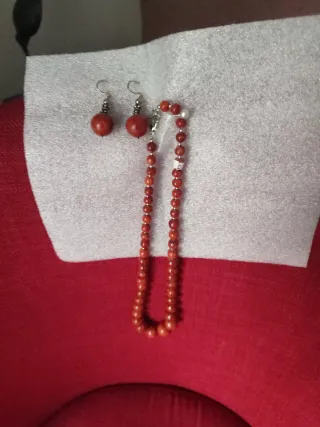 Conjunto collar y pendientes piedras semipreciosas