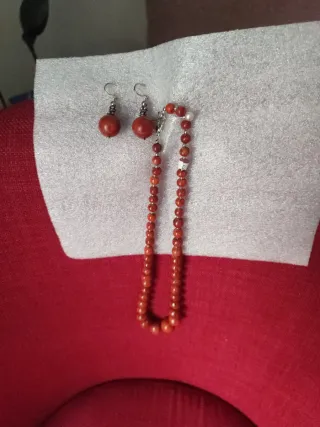 Conjunto collar y pendientes piedras semipreciosas