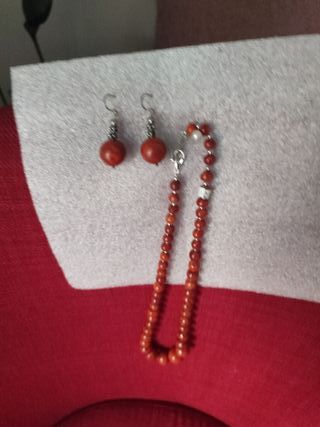 Conjunto collar y pendientes piedras semipreciosas