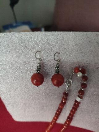 Conjunto collar y pendientes piedras semipreciosas